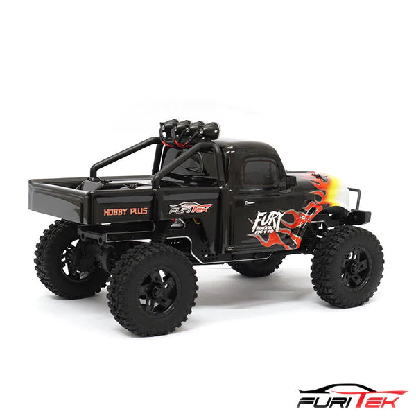 FURITEK FX118 FURY WAGON RTR BRUSHLESS 1/18 RC CRAWLER KIT (BLACK WITH  FLAMES)