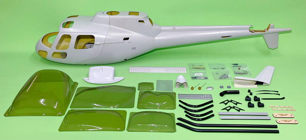 Funkey 600-Size AS350 Ecureuil (A-Star) Scale Fuselage - Unpainted (include  scale landing gear FK-9655) | HeliDirect