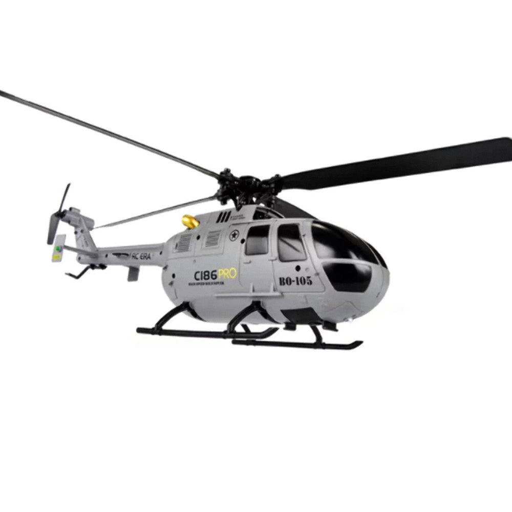 BO105 4CH Scale RC Helicopter w/ Automatic Stabilization System (4 Blades) - PRO Version - Grey - HeliDirect