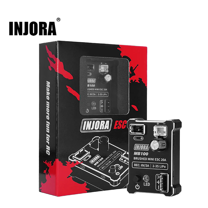 INJORA MB100 Brushed Mini ESC 20A For 1/24 1/18 RC Crawlers - HeliDirect