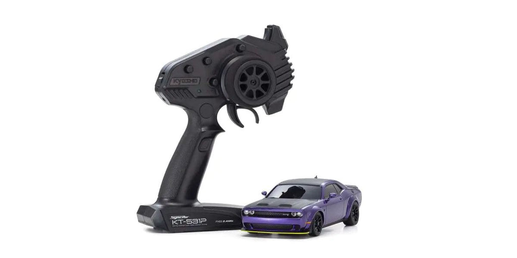 Kyosho MINI-Z AWD DODGE CHALLENGER SRT HELLCAT REDEYE Plum Crazy - HeliDirect