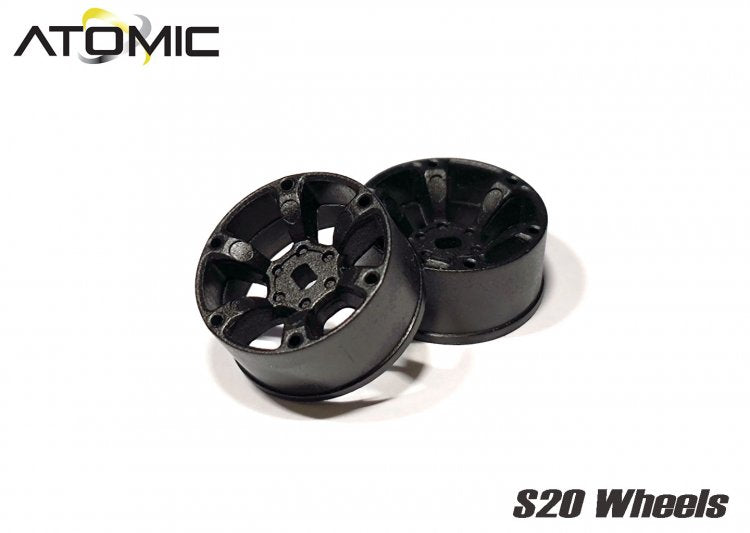 Atomic S20 RWD Wheel Narrow +1 (Black) - HeliDirect