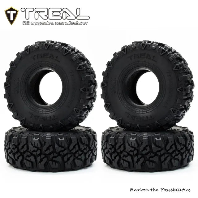 TREAL 1.0 Tires Soft Sticky RC Crawler Tires TrailBurner 62mm (4P) for 1/24 1/18 SCX24 AX24 FCX24 TRX4M - HeliDirect