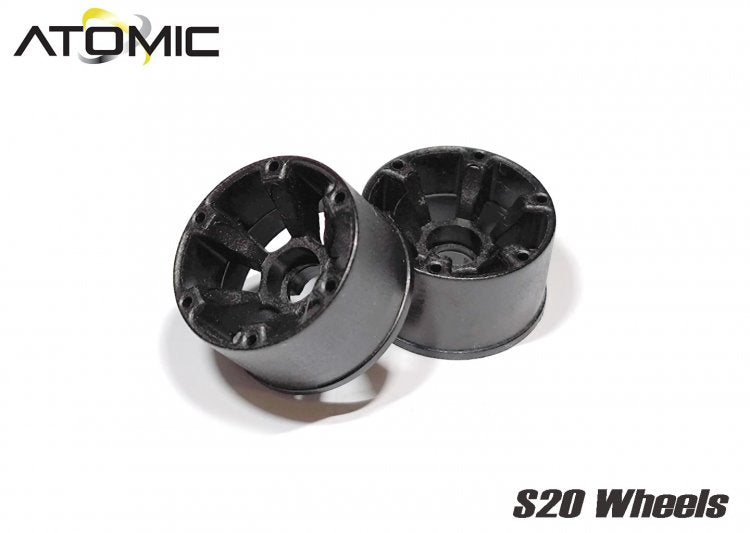 Atomic S20 RWD Wheel Wide +2 (Black) - HeliDirect