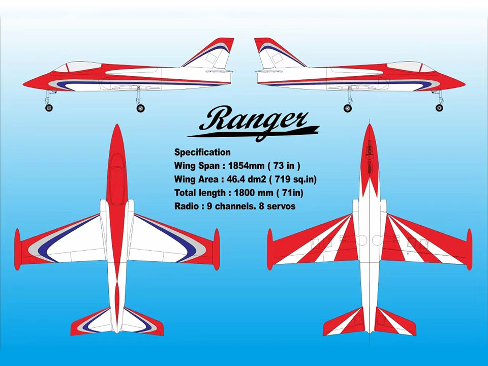 Boomerang Composite Ranger Sport Jet - Red/White - HeliDirect