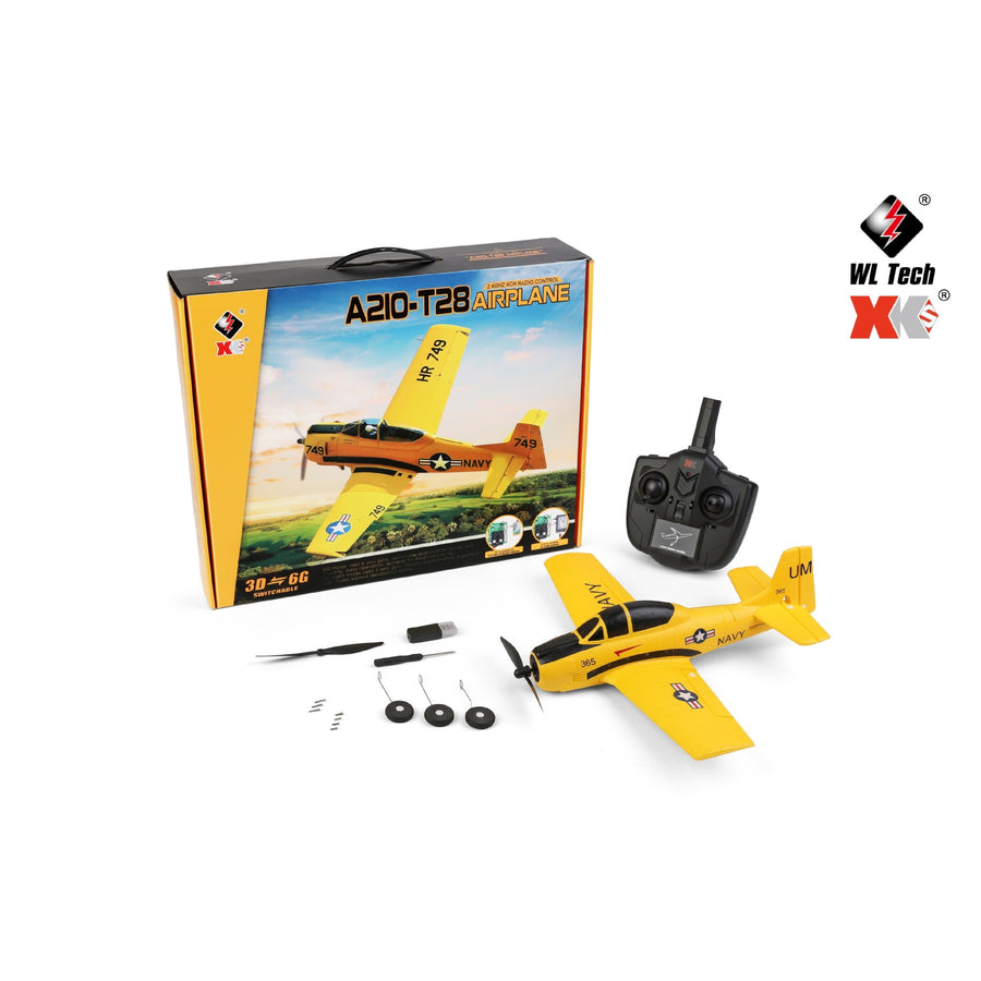 XK A210 T-28 380mm Wingspan 2.4GHz 4CH 3D/6G Mode Switchable 6-Axis Gyro RC  Airplane RTF | HeliDirect