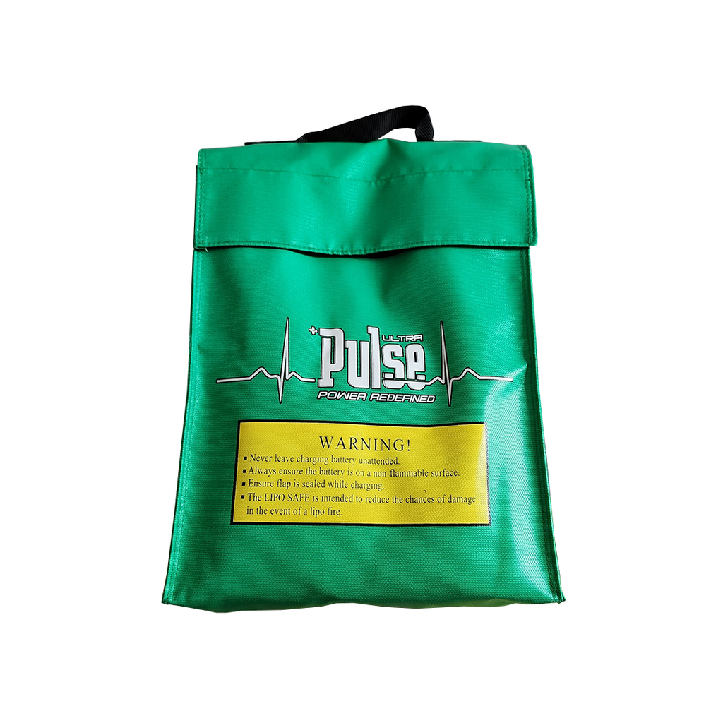 Pulse Green Lipo Safe Bag For 14S Stick Packs - HeliDirect