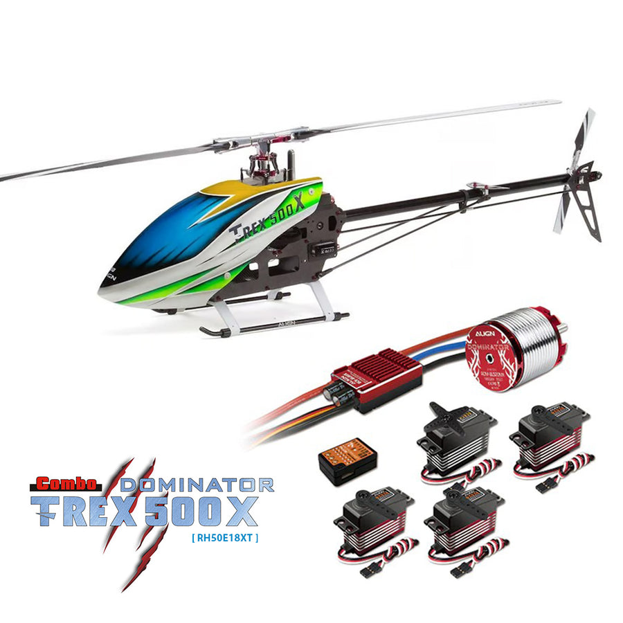 Align T-Rex 500X Dominator Combo Helicopter with DS530/DS535 Servos |  HeliDirect