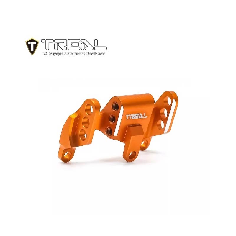 TREAL UTB18 Capra Rear Axle Upper Links Riser Bracket Relocation Adjust Mount CNC Machined Alu 7075 Upgrades (Orange) - HeliDirect